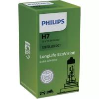 Лампа автомобильная PHILIPS LongLife EcoVision H7 55W PX26d 12V, 1шт, 12972LLECOC1