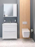 Мебель для ванной / Runo / Афина 80 / тумба с раковиной Moduo 80 / шкаф для ванной / зеркало для ванной