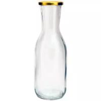 Бутылка стеклянная 1 литр с крышкой ТО-66 "Вино" твист офф