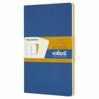 Набор 2 блокнота Moleskine Volant Large, 96 стр., синий/желтый, нелинованный