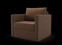 Кресло-кровать Salotti Альфа, выкатной, рогожка, ткань Шифт, коричневый, 93х83х90 см