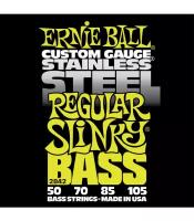 "Струны для бас-гитары Ernie Ball Stainless Steel Bass Regular Slinky (50-70-85-105), P02842"