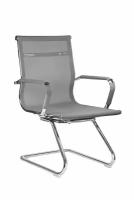 Офисное кресло для посетителей и переговорных Riva Chair 6001-3E серая сетка