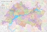 настенная карта Республики Татарстан 136 х 92 см (на баннере)