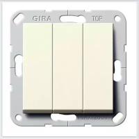 Механизмы и накладки Gira Gira Выключатель 3-х клавишный Gira System 55 Крем глянец 283001