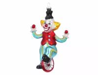 Стеклянная ёлочная игрушка "Клоун эквилибрист", 9х4х14 см, Edelman