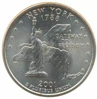 США 25 центов 2001 год - Штат Нью-Йорк (P)
