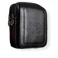Мужская поясная сумка-борсетка-чехол MyPads Borsello для ASUS ZenFone Live G500TG 5.0 с несколькими отделениями на молнии и двумя большими вместительными карманами из натуральной кожи