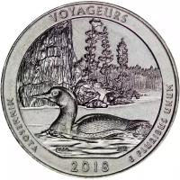 Монета номиналом 25 центов, США, 2018, "Национальный парк Вояджерс" P