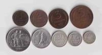 Полный набор монет СССР 9 штук от 1 копейки до 1 рубля медь и серебро 1924 года