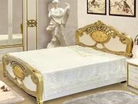 Двухспальная кровать Alba Ольга 160*200 цвет бежевый с золотом