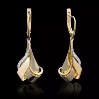 PLATINA jewelry Золотые серьги с фианитами 02-3896-00-401-1130-03