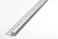 Профиль полукруглый ( J-образный ) алюминиевый для плитки до 8 мм, лука РП-АКП-01, длина 2,7м, Анод серебро матовое