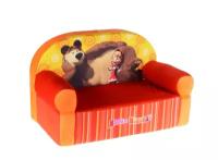 Мягкие игрушки СмолТойс Диван Маша и Медведь цвет оранжевый красный
