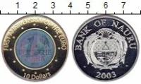 Клуб Нумизмат Монета 10 долларов Науру 2003 года Серебро Первая годовщина евро