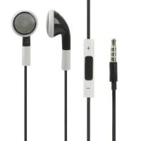 Наушники гарнитура 3.5mm Double Color Stereo с регулятором громкости и микрофоном для любых iPhone / iPad / iPod (бело-черные)