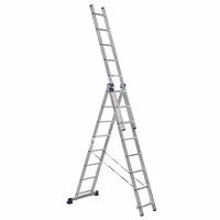 Лестница-стремянка трехсекционная Alumet H3 5308, алюминиевая, 3 x 8 ступеней, 2,25 - 5,01 м