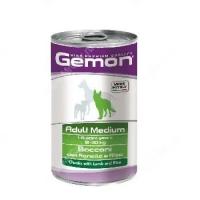 Консервы Gemon Medium для взрослых собак средних пород кусочки с ягненком и рисом, 1,25 кг