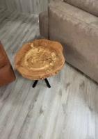 Журнальный столик из массива бука. Деревянный столик лофт. Кофейный столик из массива дерева