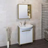 Мебель для ванной / Runo / Эко 50 / тумба с раковиной Уют 50 / шкаф для ванной / зеркало для ванной