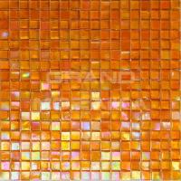 Прозрачная мозаика с добавлением иридия, серия Art 10400. Цвет - оранжевый, материал - Стекло, размер чипа: 15x15, размер листа: 295x295, цена за лист