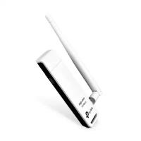 TL-WN722N N150 Wi-Fi USB-адаптер высокого усиления, чипсет Qualcomm, 1T1R, до 150 Мбит/с на 2,4 ГГц, 802.11b/g/n, кнопка WPS, интерфейс USB 2.0, 1 съёмная антенна {40} (050467)