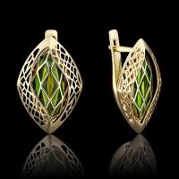 PLATINA jewelry Золотые серьги с эмалью 02-3830-02-000-1130-48