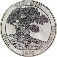 Монета номиналом 25 центов, США, 2013, "Национальный парк Грейт-Бейсин (Невада)" P