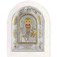 Николай Чудотворец Угодник Божий. Икона в серебряном окладе с позолотой. 24 х 29 см