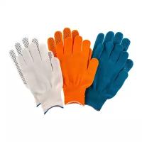 Перчатки в наборе, цвета: оранжевые, синие, белые, ПВХ точка, XL, Palisad 67853