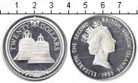 Клуб Нумизмат Монета 20 долларов Виргинских островов 1985 года Серебро Елизавета II