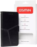 Кожаный чехол-книжка GSMIN Series Ktry для Asus Zenfone 5 Lite ZC600KL с магнитной застежкой (Черный)