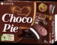 Пирожное LOTTE Choco Pie cacao бисквитное в шоколадной глазури, 12х28г