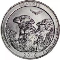 Монета номиналом 25 центов, США, 2016, "Национальный лес Шоуни (Иллинойс)" P