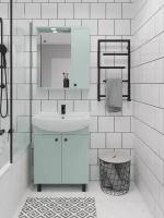 Мебель для ванной / Runo / Римини 65 / мята / тумба с раковиной Best 65 / шкаф для ванной / зеркало для ванной