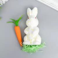 Декор пасхальный "Кролик в посыпке с морковкой и травкой" набор 15 см 7359061