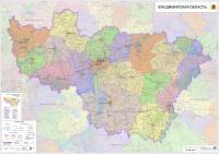 настенная карта Владимирской области 125 х 88 см (на баннере)