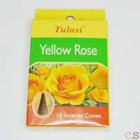 Желтая роза (Yellow Rose) благовония 15 конусов Sarathi Tulasi