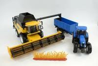 Конструтктор New Holland 1:32 Harvester, Tractor & Grain Bin Set