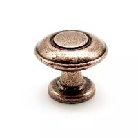 Ручка кнопка для мебели, медь состаренная, Iris, Metakor