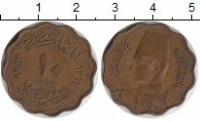 Клуб Нумизмат Монета 10 миллим Египта 1943 года Бронза Фарук I