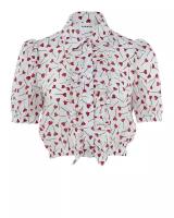 укороченная блуза P.A.R.O.S.H. SIRENAD381083 белый+принт xs