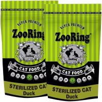 ZOORING STERILIZED CAT DUCK для взрослых кастрированных котов и стерилизованных кошек с уткой (1,5 + 1,5 кг)
