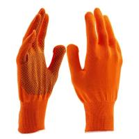 Перчатки Нейлон, ПВХ точка, 13 класс, оранжевые, XL 67845