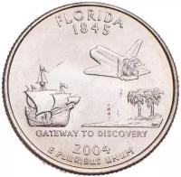 (027p) Монета США 2004 год 25 центов "Флорида" Медь-Никель UNC