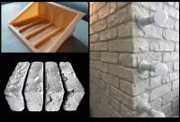 Кирпич амеро ZIKAM - угловая полиуретановая форма для бетона, с боковыми стенками. Для литья угловой кирпичной лофт-плитки