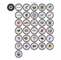 Шайба NHL набор белый фон 30 шт
