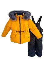 Костюм зимний для девочки детский куртка и полукомбинезон, размер 128
