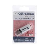 Флешки Без бренда Флешка OltraMax 230, 16 Гб, USB2.0, чт до 15 Мб/с, зап до 8 Мб/с, белая