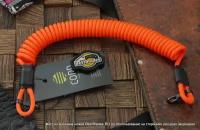 Страховочный шнур (тренчик) из паракорда с карабинами Neon Orange